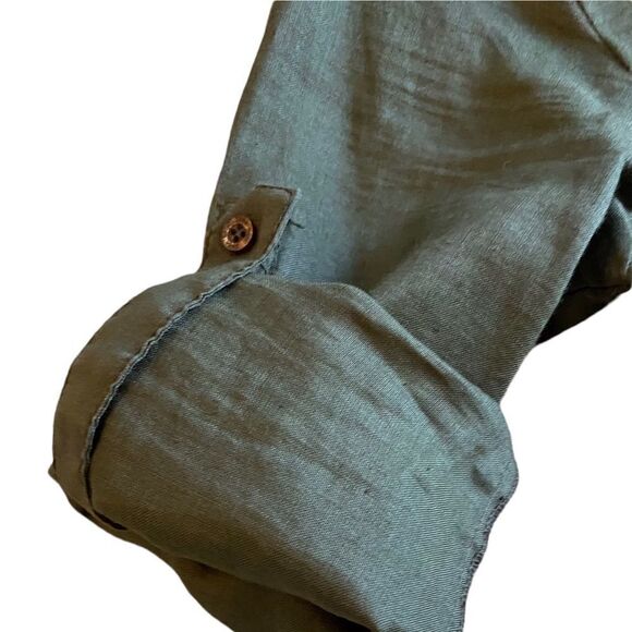 Zara Khaki midi dress with tie - Picture 6 of 10